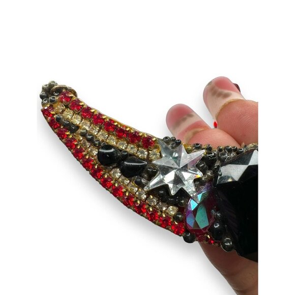 Wendy Gell Art Choker Necklace Red Heart Dollface Bib One of a Kind Vintage - Picture 7 of 11